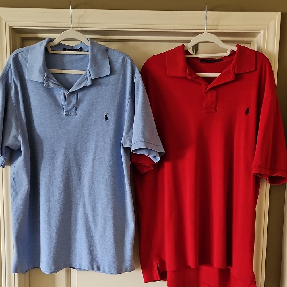 POLO by Ralph Lauren BUNDLE Red and Blue Classic Polos Sz XLT